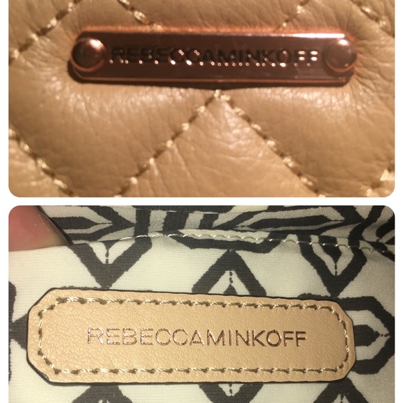 Rebecca Minkoff Quilted Mini Affair Shoulder Bag in Biscuit color. - Picture 13 of 17